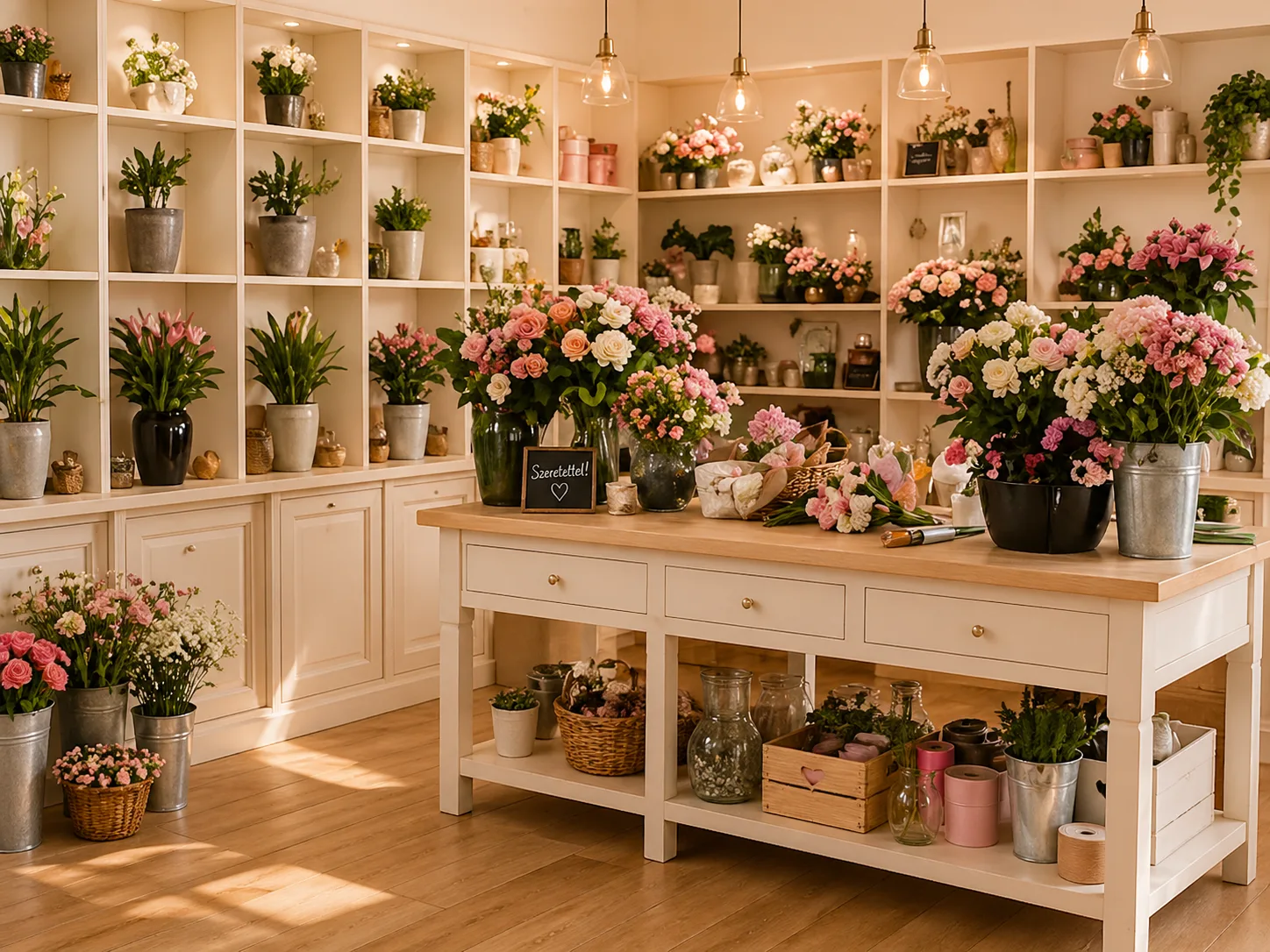 A Harmónia Virágsziget bolt belső tere — Pacsirta utca, Veresegyház