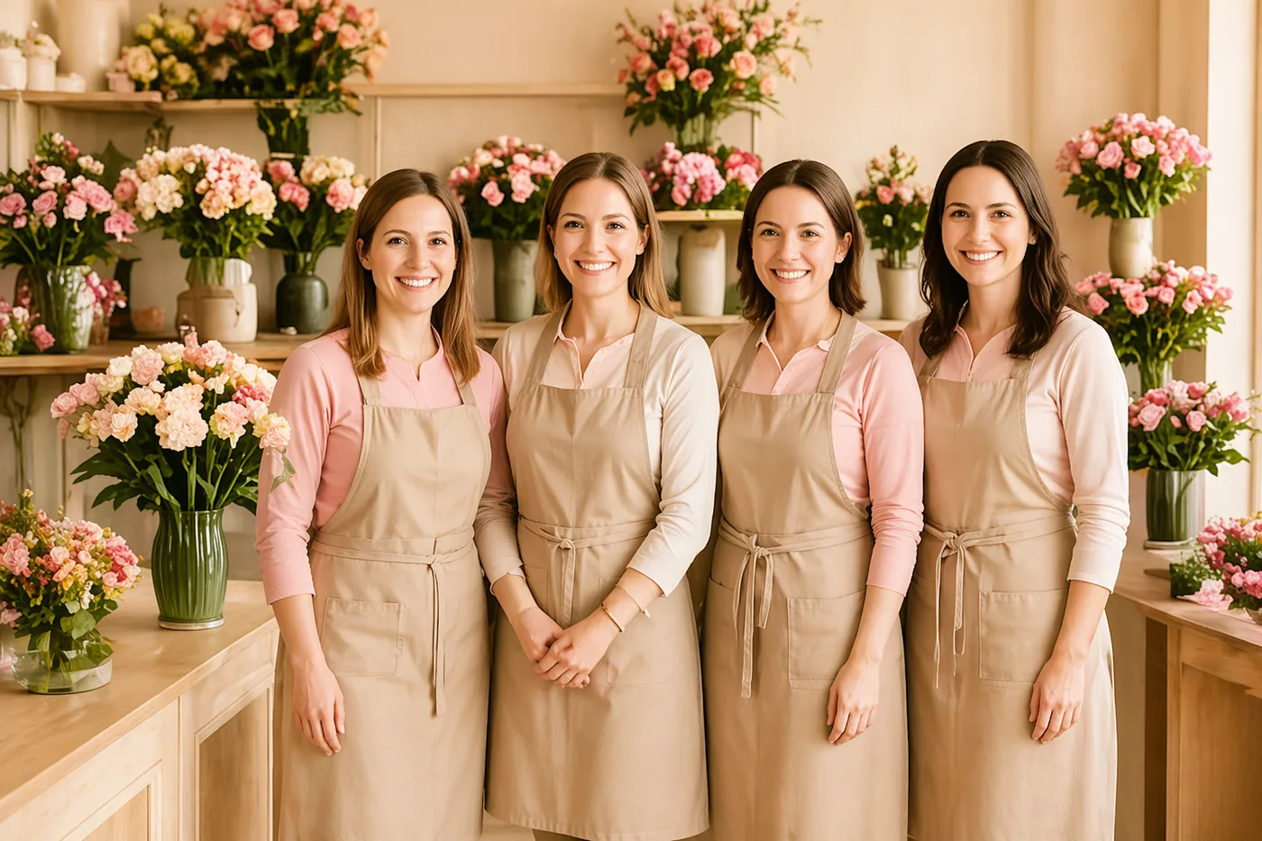 A Harmónia Virágsziget csapata a boltban — Veresegyház