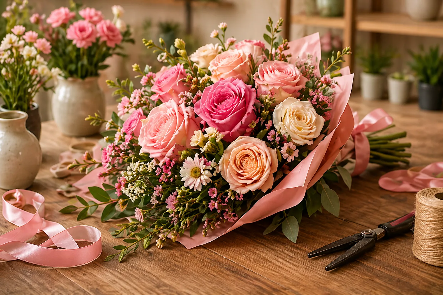 Csokorkészítés a Harmónia Virágszigetben — Veresegyház